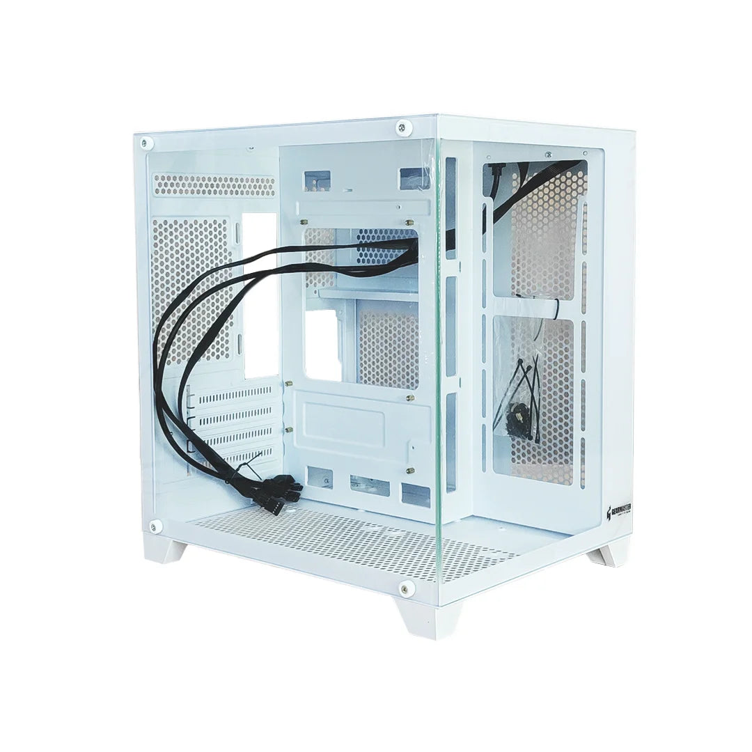 Boîtier PC GEARMASTER GM29 White – format ATX/Micro-ATX, façade mesh, design blanc moderne avec panneau latéral transparent – Disponible en Algérie