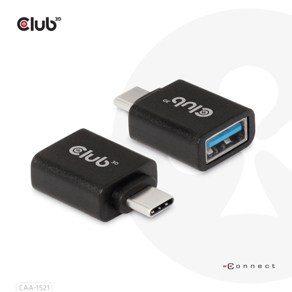 CABLE CLUB 3D CAA-1521 -  USB TYPE C 3.1 GEN 1 MALE TO USB 3.1 GEN 1 TYPE A FEMALE ADAPTER