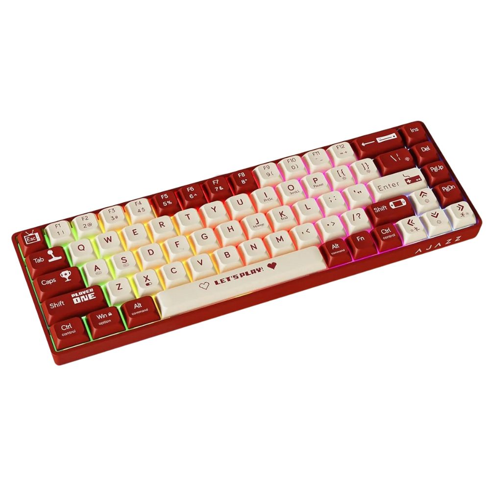 Clavier mécanique AJAZZ AK680 Red & White avec switchs rouges, 98 touches compact