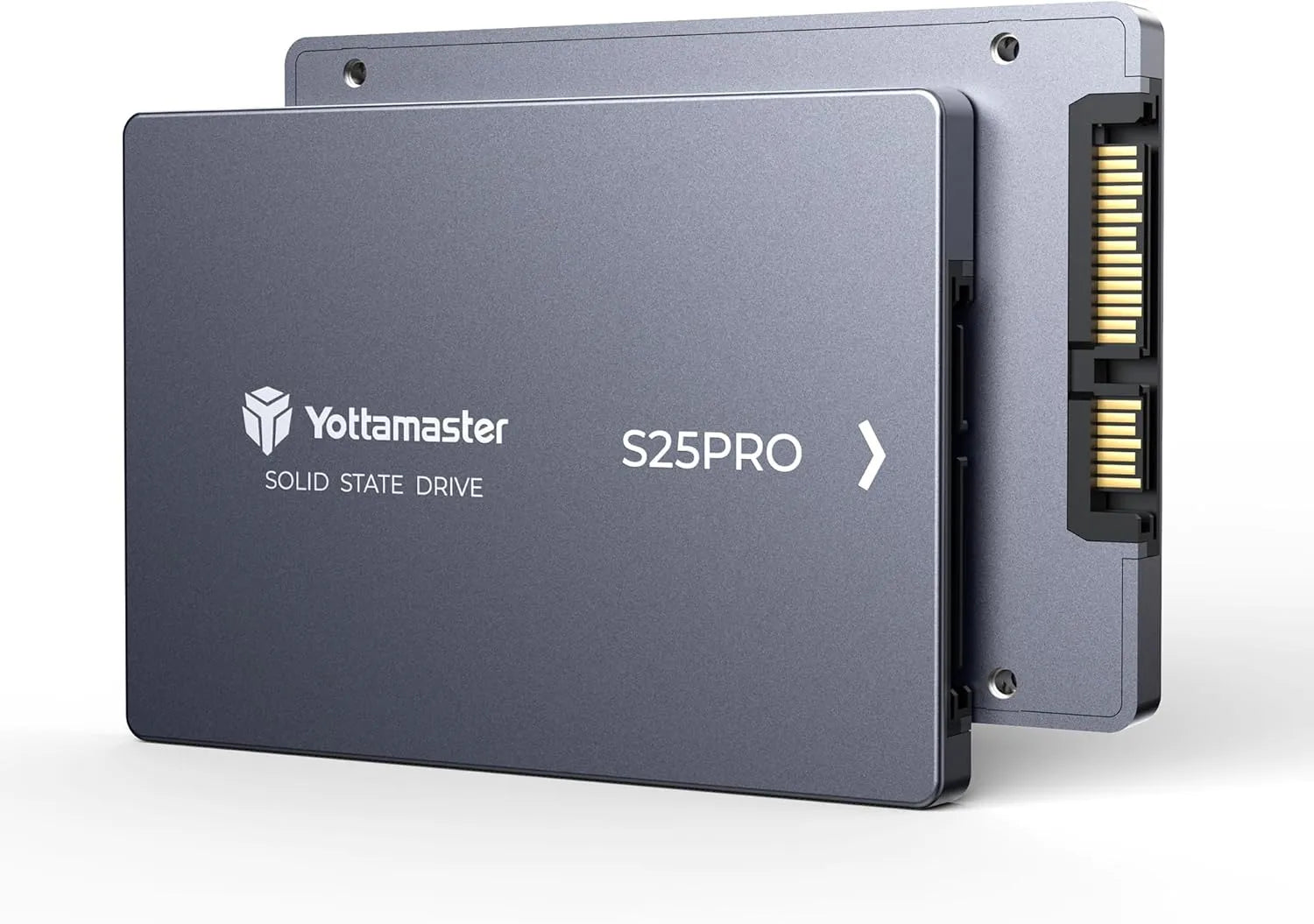 Close-up of Yottamaster 2TB SSD SATA3 interface – slim 2.5-inch form factor