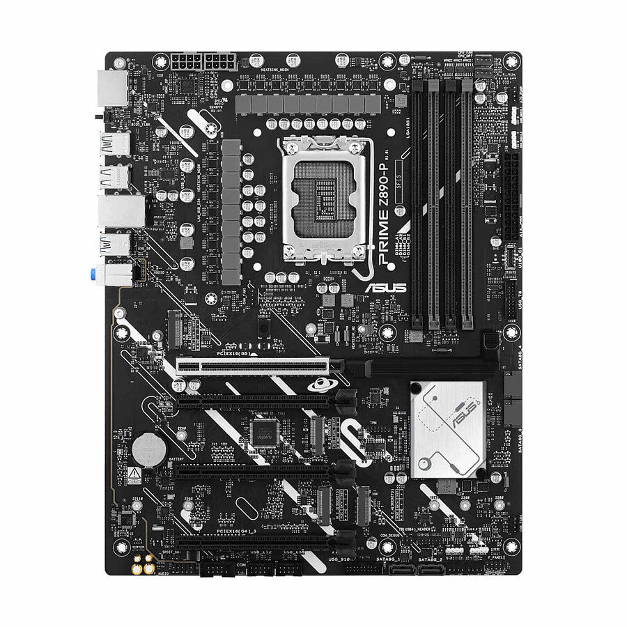 Emplacements mémoire DDR5 de la carte mère ASUS PRIME Z890-P, supportant jusqu’à 192 Go, offrant rapidité et stabilité pour les configurations gaming et professionnelles en Algérie.