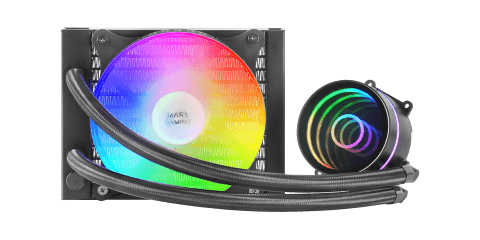 Watercooling Mars Gaming ML-ONE 120 White FRGB avec radiateur 120mm et ventilateur RGB, disponible en Algérie.