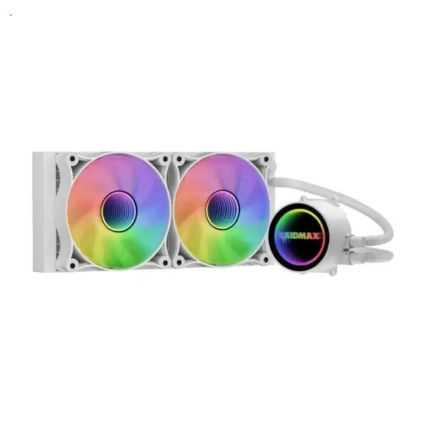 Watercooling Raidmax LS240WT ARGB White 240mm avec double ventilateur blanc RGB en Algérie