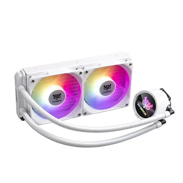 Watercooling Hybrok HL240W ARGB White avec radiateur 240mm et double ventilateur RGB, disponible en Algérie.