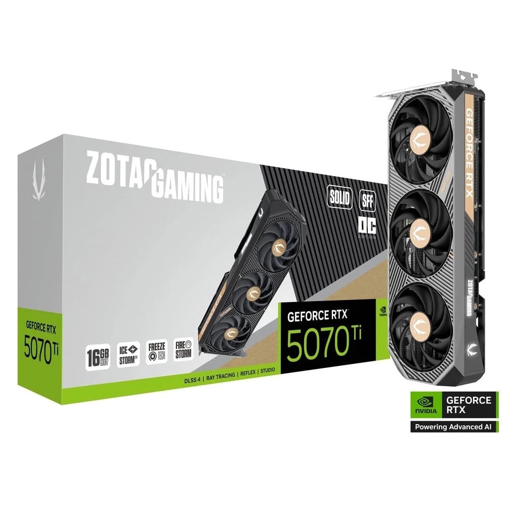 Carte graphique ZOTAC 5070 Ti SOLID OC – 16 Go GDDR7, SFF compact et puissant