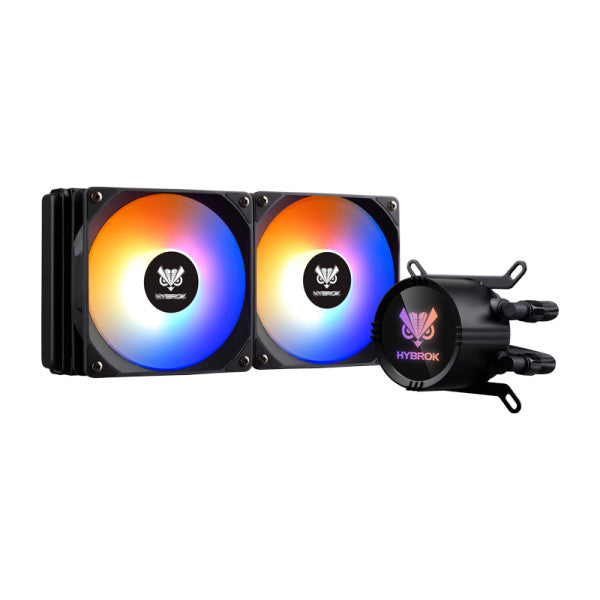 Watercooling Hybrok HL240B ARGB Black 240mm avec deux ventilateurs RGB noirs en Algérie