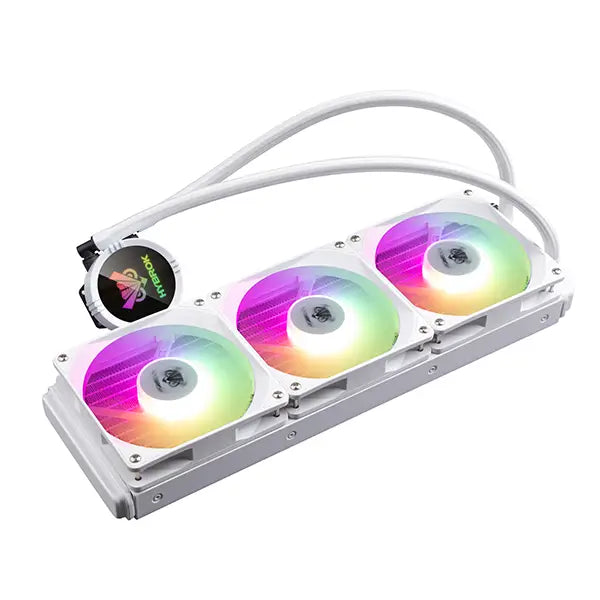 Watercooling Hybrok HL360W ARGB White 360mm avec trois ventilateurs blancs RGB en Algérie