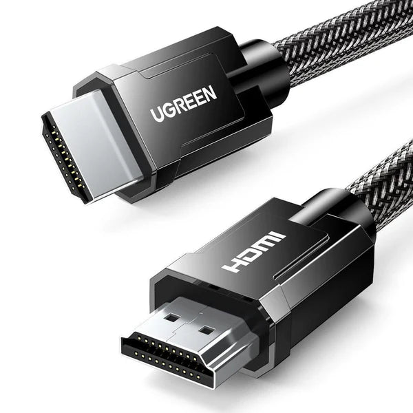 CABLE UGREEN 80602 HDMI TO HDMI 8K ZINC ALLOY SHELL BRAIDED GRAY 3M