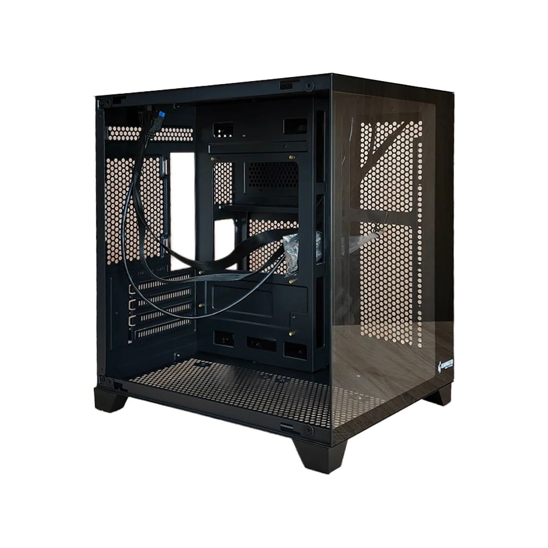 Boîtier PC GEARMASTER GM29 noir, compatible ATX/Micro-ATX, façade mesh, design élégant – Disponible en Algérie