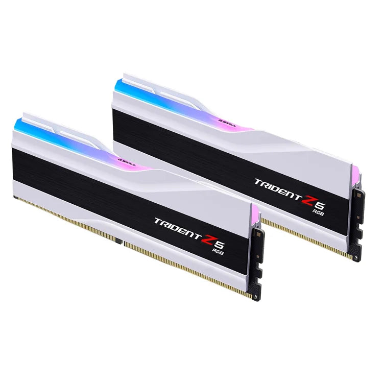 MEMOIRE GSKILL DDR5 32GB KIT (16GBX2) PC6400 TRIDENT Z RGB CL32 WHITE