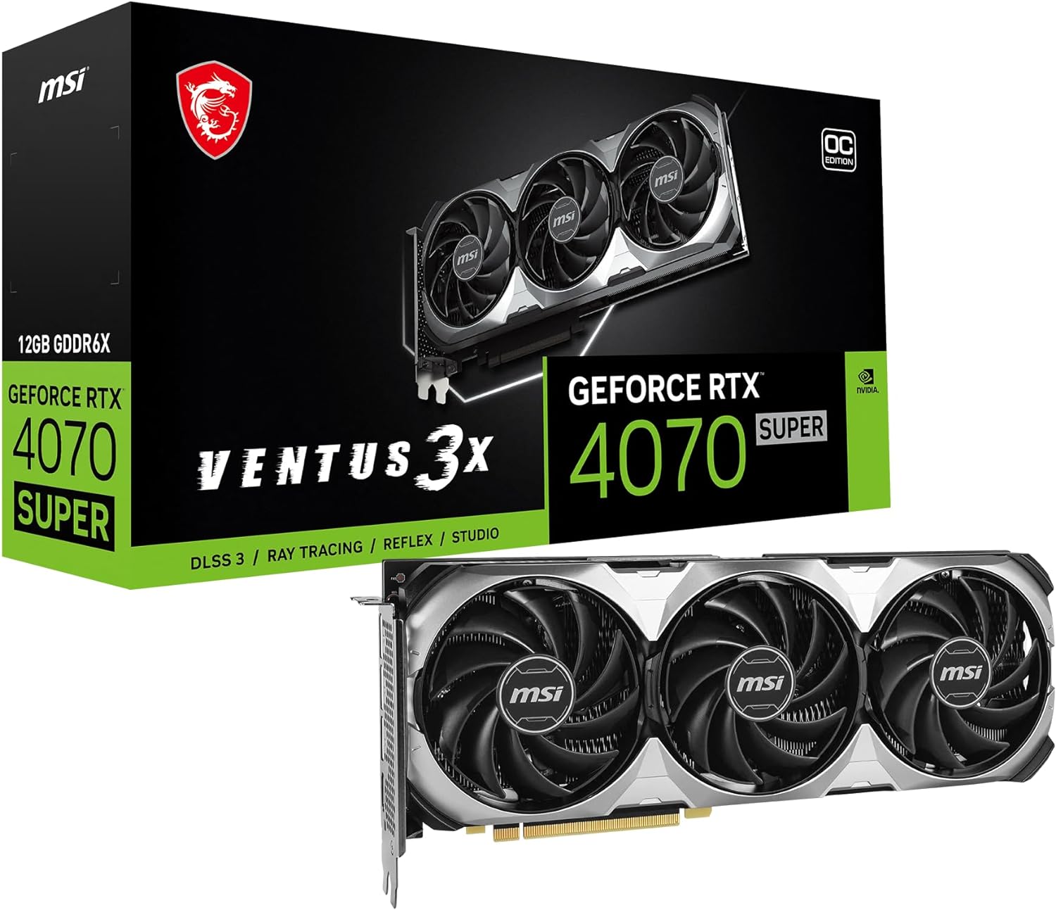 CARTE GRAPHIQUE MSI RTX 4070 SUPER VENTUS 3X 12GB GDDR6 OC