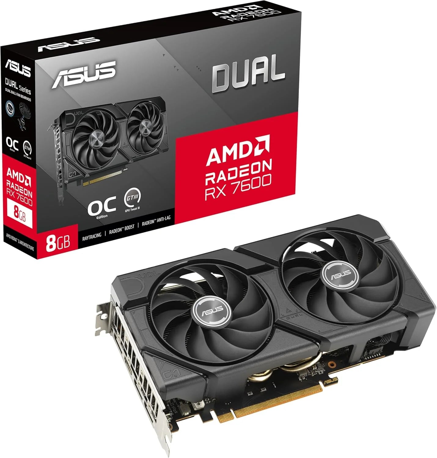 CARTE GRAPHIQUE ASUS DUAL RX7600 OC 8GB GDDR6
