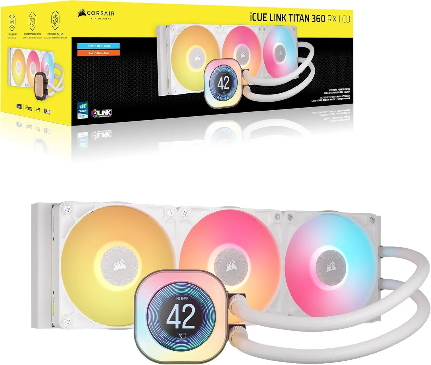 WATERCOOLING CORSAIR iCUE LINK TITAN 360 RX LCD 120MM X 3 RGB