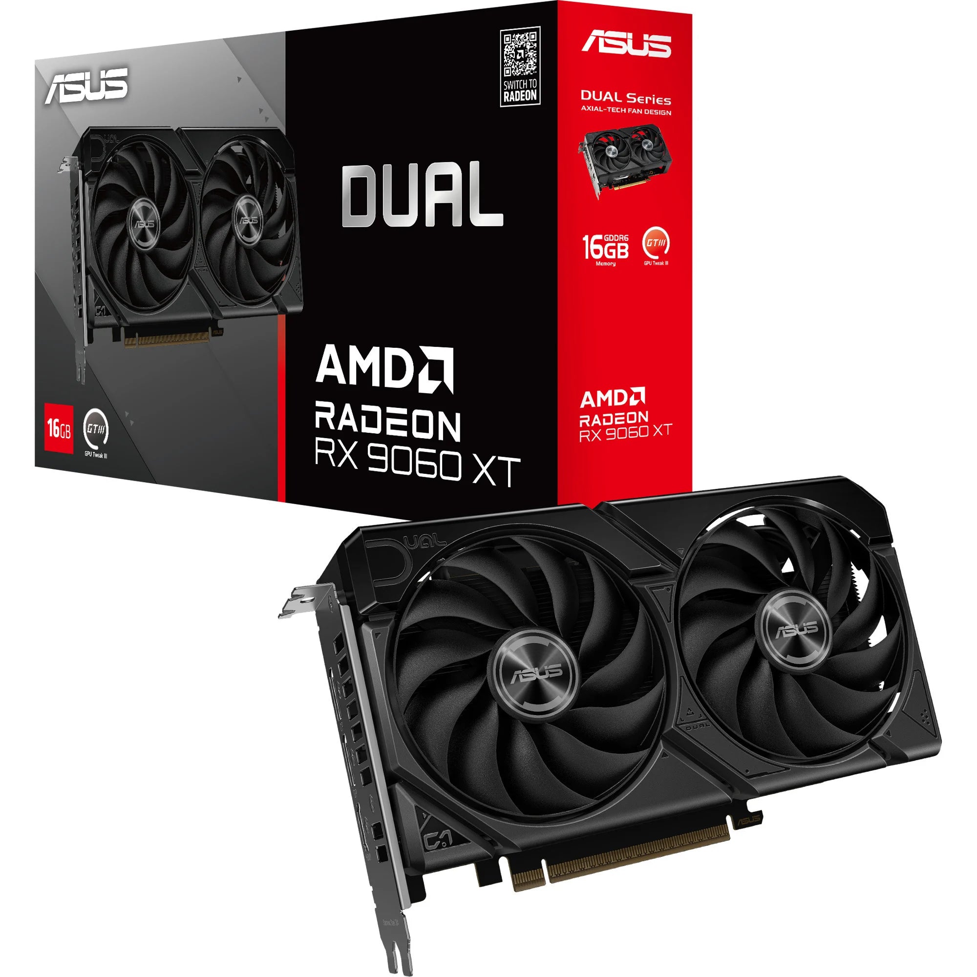 CARTE GRAPHIQUE ASUS RX 9060 XT DUAL 16GB GDDR7