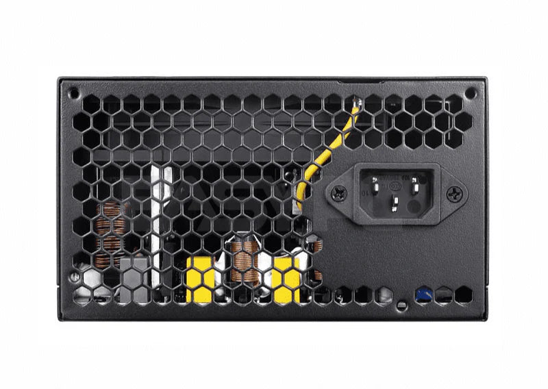 Arrière du bloc ACER 1000W 80+ Gold Full Modular Black avec grille de ventilation et connecteurs, garantissant une installation rapide et un flux d’air efficace.