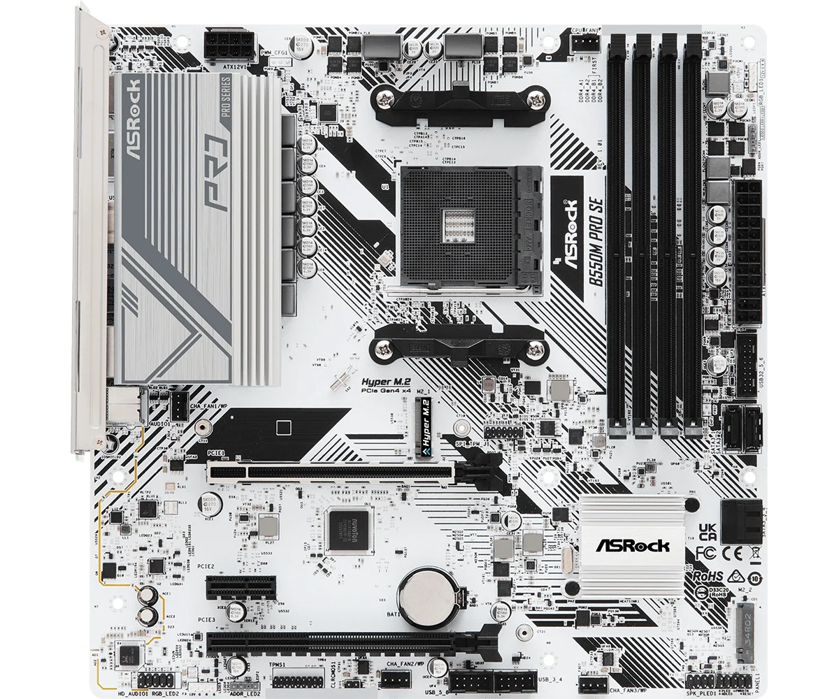 CARTE MERE ASROCK B550M PRO SE AMD AM4 4XDIMMS WHITE