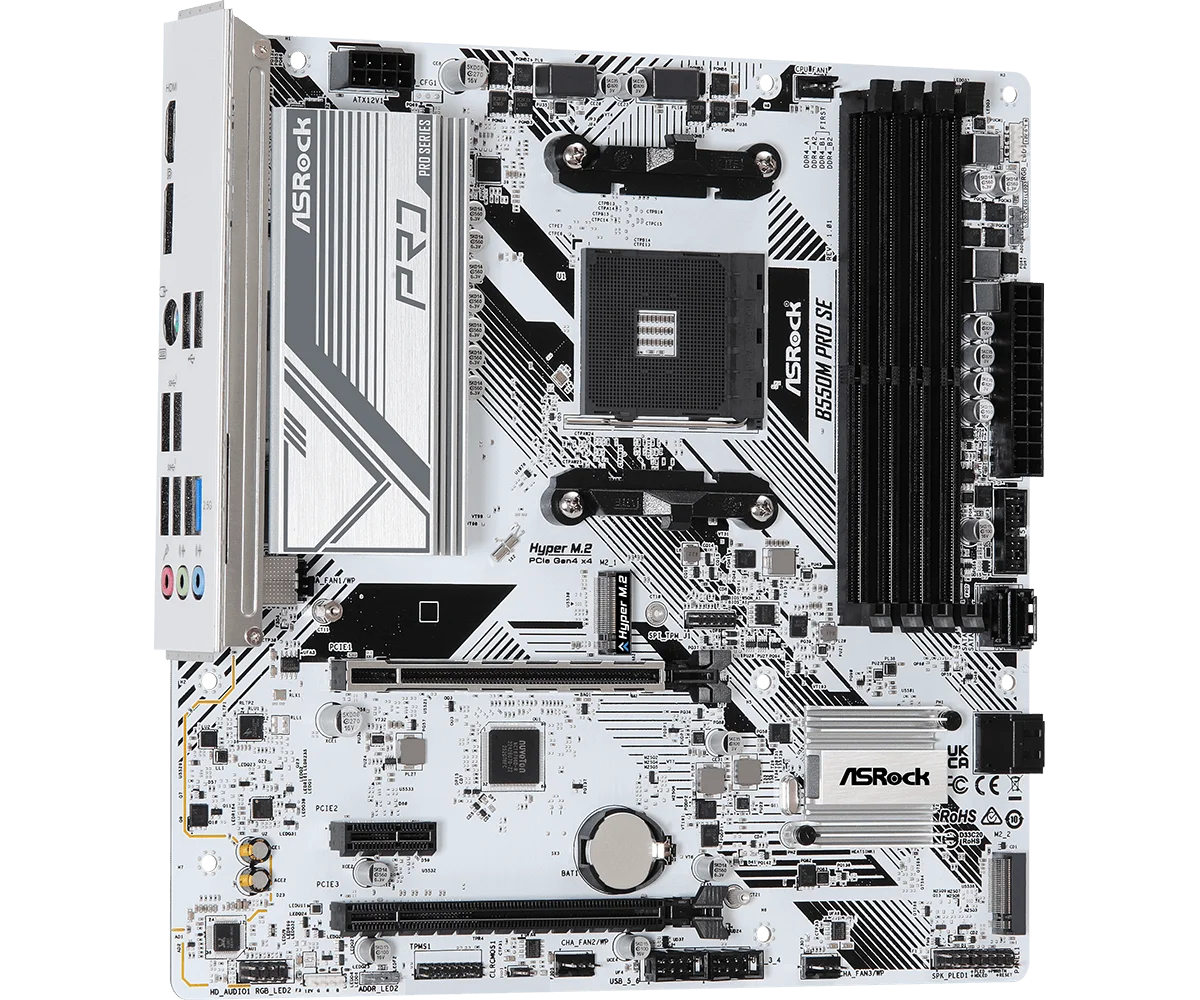 CARTE MERE ASROCK B550M PRO SE AMD AM4 4XDIMMS WHITE