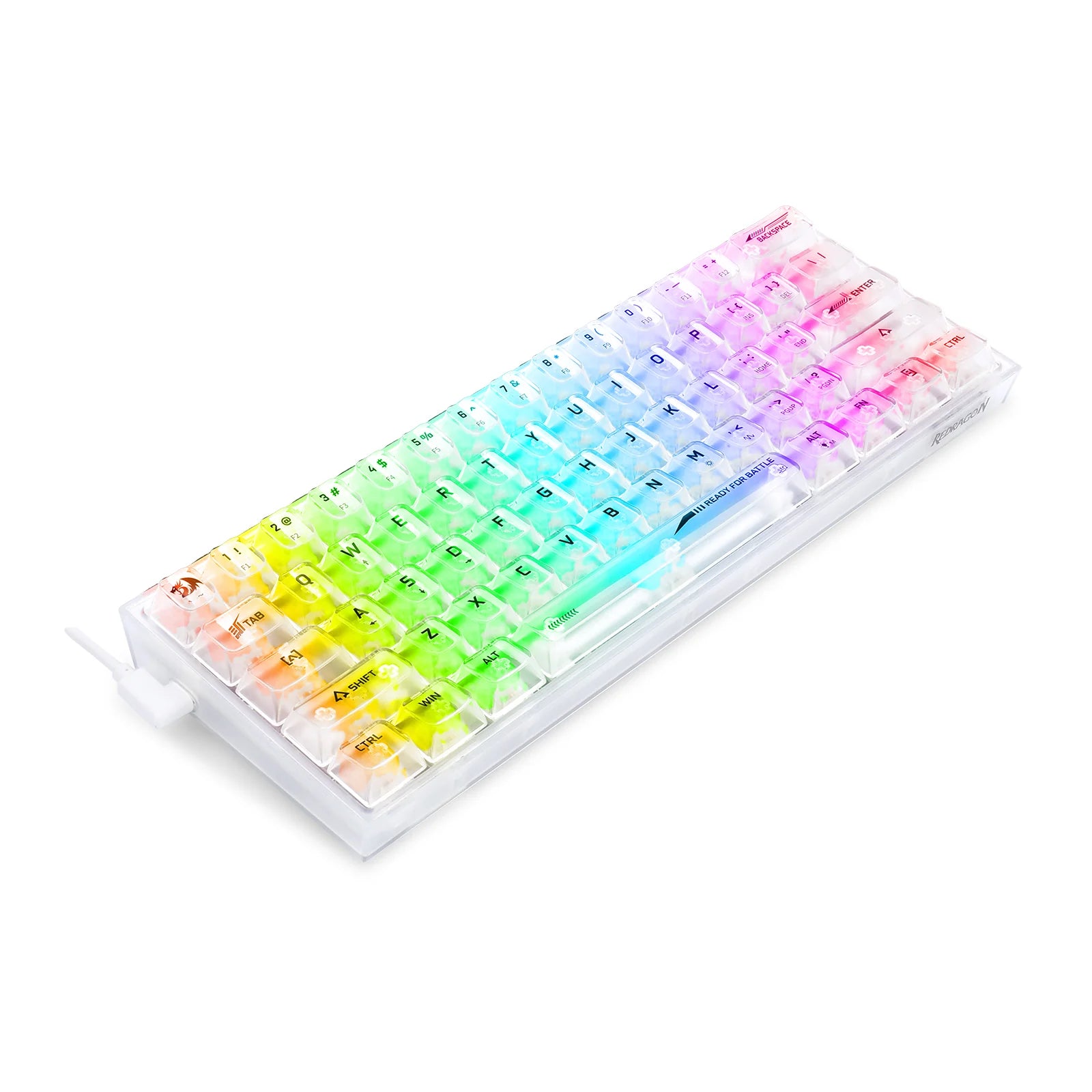 KEYBOARD MAGMA FIORA 60% MECHANIC RED SWITCH F61CT BLUETOOTH + 2.4G WIRELESS + CRYSTAL RGB