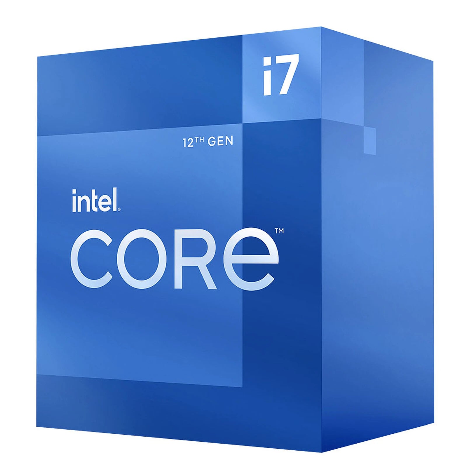 Retail box of Intel Core i7-12700 with Intel stock cooler – 12th Gen processor packaging