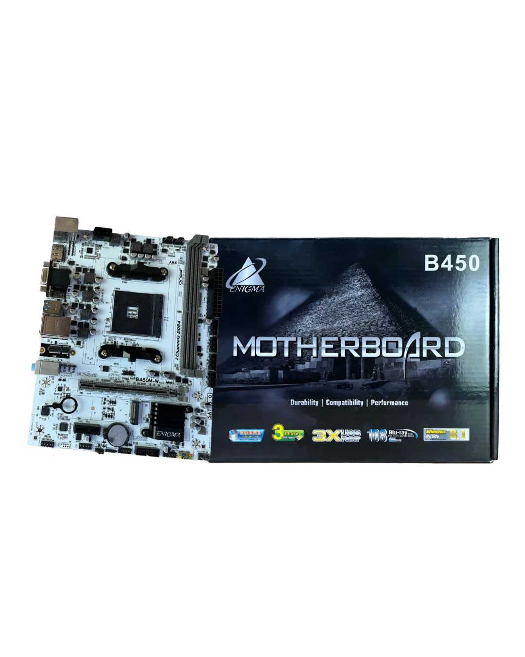 Carte mère ENIGMA B450 White – Socket AM4 – Design élégant – Algérie