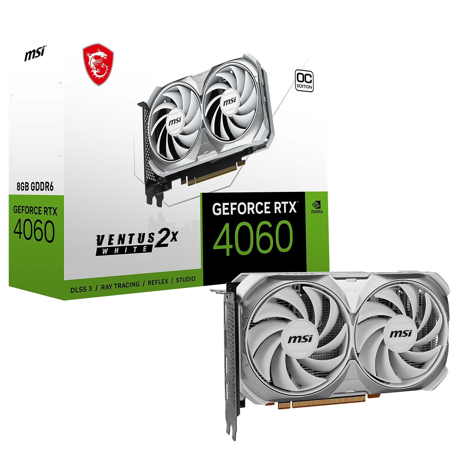 CARTE GRAPHIQUE MSI RTX 4060 VENTUS 2X  8GB GDDR6 OC WHITE