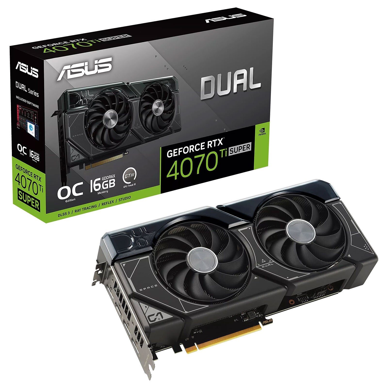 CARTE GRAPHIQUE ASUS RTX 4070 Ti SUPER DUAL OC EDITION 16GB GDDR6X