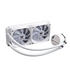 Watercooling Hybrok HL240W ARGB White avec radiateur 240mm et deux ventilateurs blancs éteints, design sobre et élégant, disponible en Algérie.